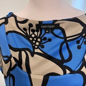 Karen Kane Size Medium Silver, Black, Blue Dress